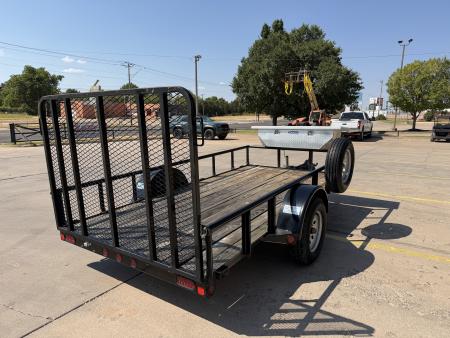 Used #003225 USED 2019 GR TRAILERS 12 X 70 SINGLE AXLE PIPE TOP UTILITY TRAILER W/ REAR RAMP GATE