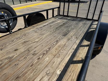 Used #003225 USED 2019 GR TRAILERS 12 X 70 SINGLE AXLE PIPE TOP UTILITY TRAILER W/ REAR RAMP GATE