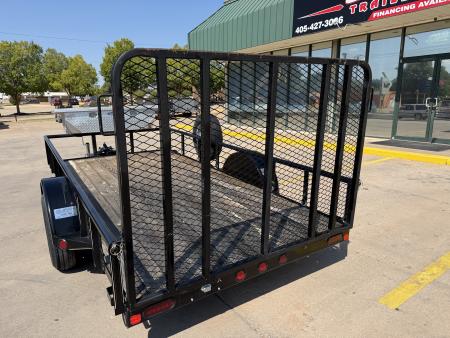 Used #003225 USED 2019 GR TRAILERS 12 X 70 SINGLE AXLE PIPE TOP UTILITY TRAILER W/ REAR RAMP GATE