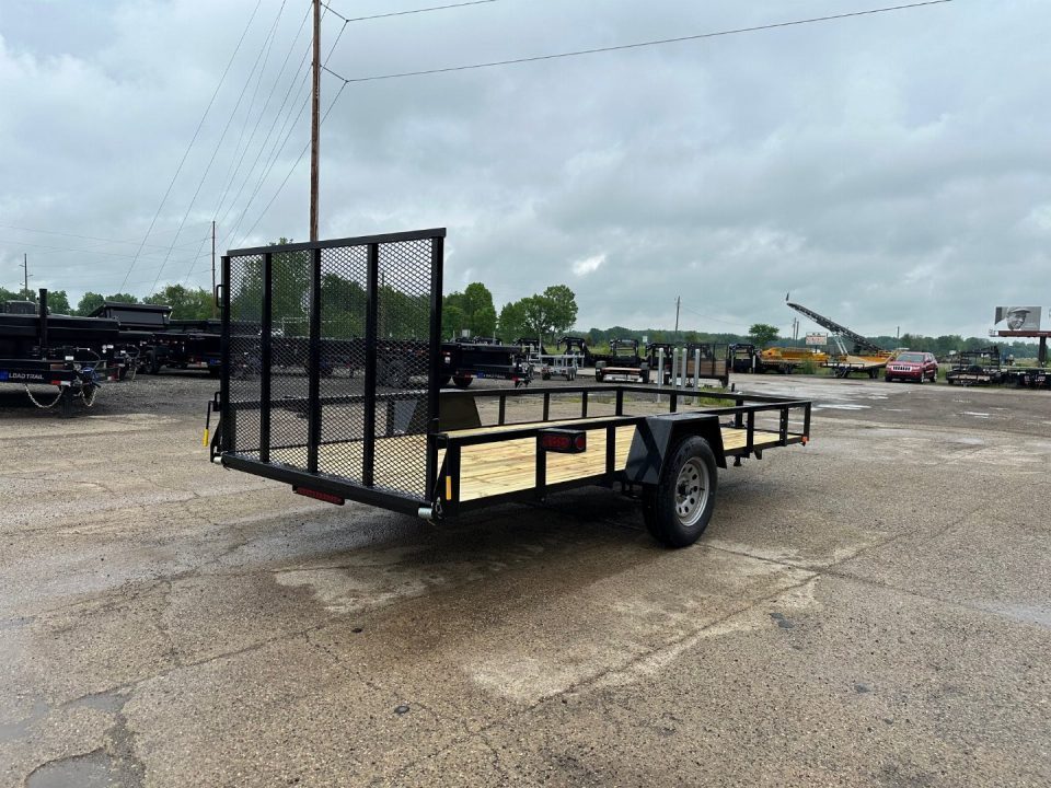 New 2027 AMO 6.4X14 3k LED & Spring Assist Fold Flat Gate Landscape Trailer