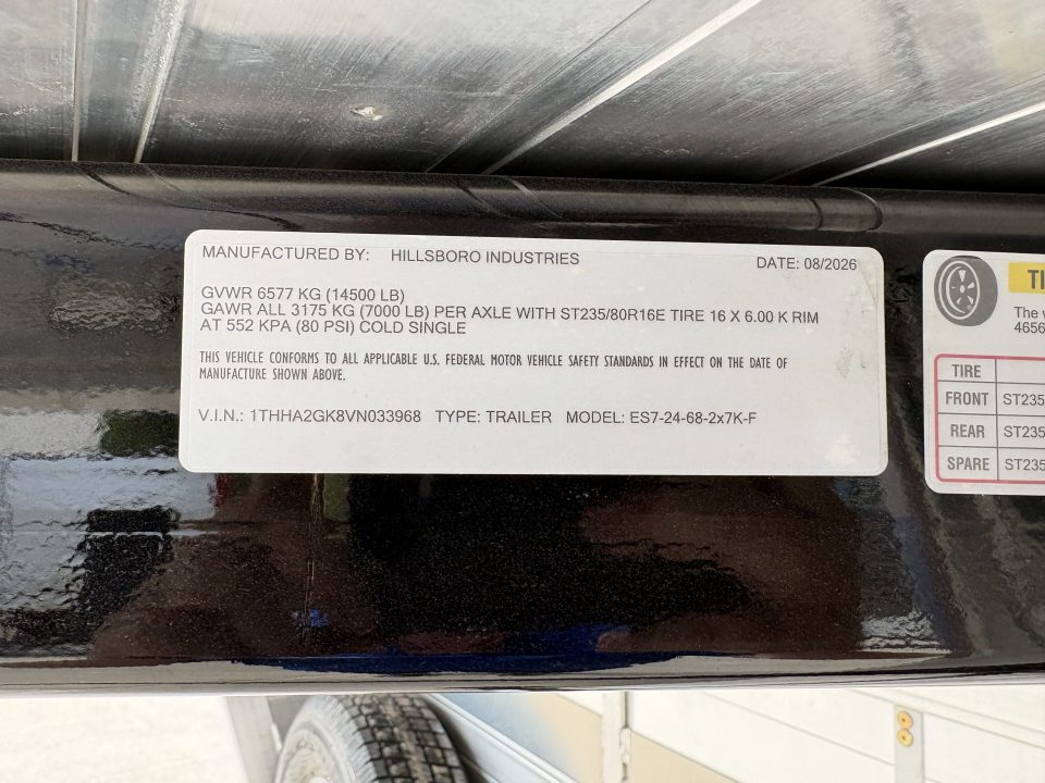 New 2027 Hillsboro Endura 7x24 Aluminum Livestock Trailer