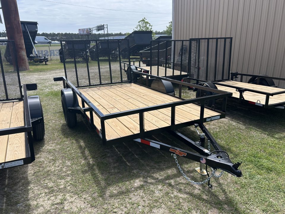 New 2027 Down 2 Earth Trailers 76X12 Utility Trailer, with Tube Top Rail & Spring assist Gate