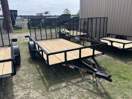 New 2027 Down 2 Earth Trailers 76X12 Utility Trailer, with Tube Top Rail & Spring assist Gate