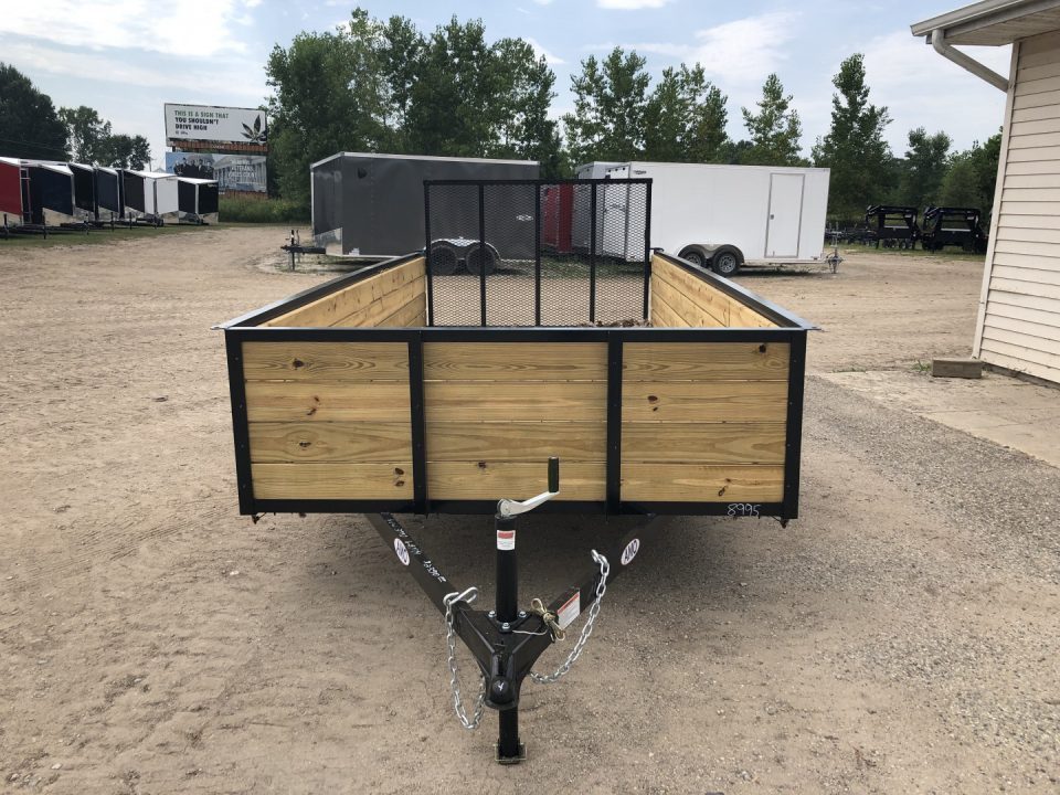 New 2027 AMO 6.4X14 Woodside w/ LED Lights and Spring Assist Landscape Trailer