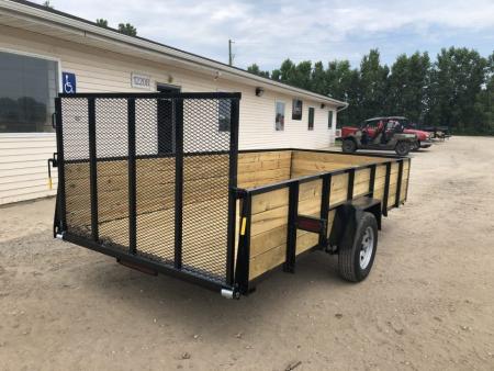 New 2027 AMO 6.4X14 Woodside w/ LED Lights and Spring Assist Landscape Trailer