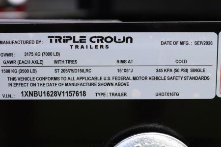 New 2027 7X16 Triple Crown UTILITY TRAILER