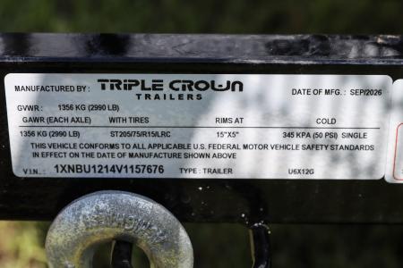 New 2027 6X12 Triple Crown Utility Trailer