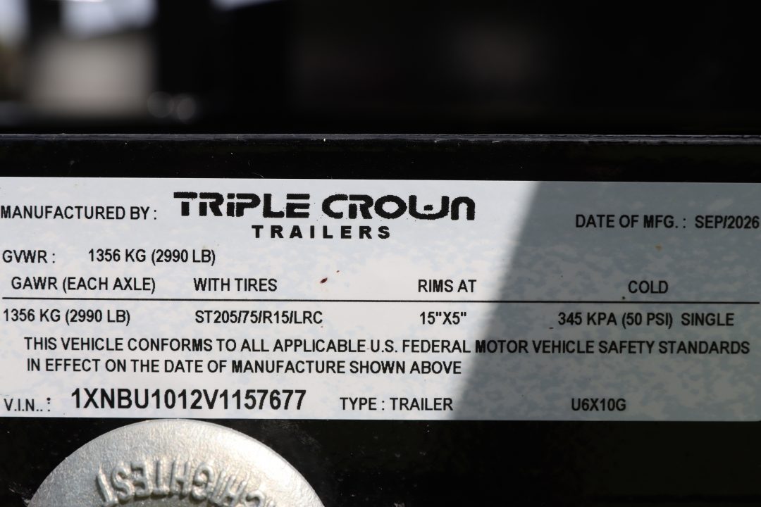 New 2027 6X10 Triple Crown Utility Trailer