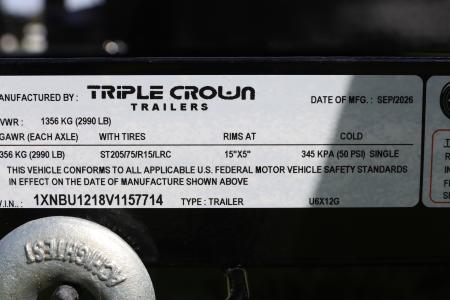 New 2027 6X12 Triple Crown Utility Trailer