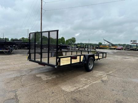 New 2027 AMO 6.4X14 3k LED & Spring Assist Fold Flat Gate Landscape Trailer