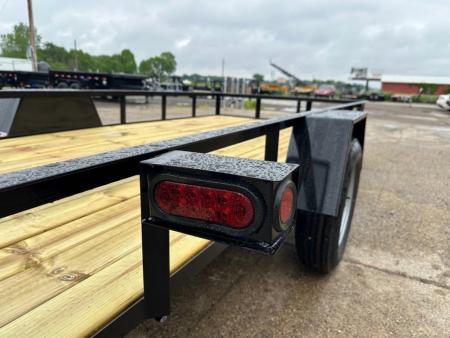 New 2027 AMO 6.4X14 3k LED & Spring Assist Fold Flat Gate Landscape Trailer
