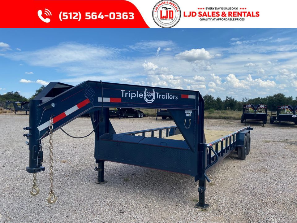 New 2027 Triple R - 83  x 22' - 14K GVWR - Slide In Ramps - Equipment Trailer