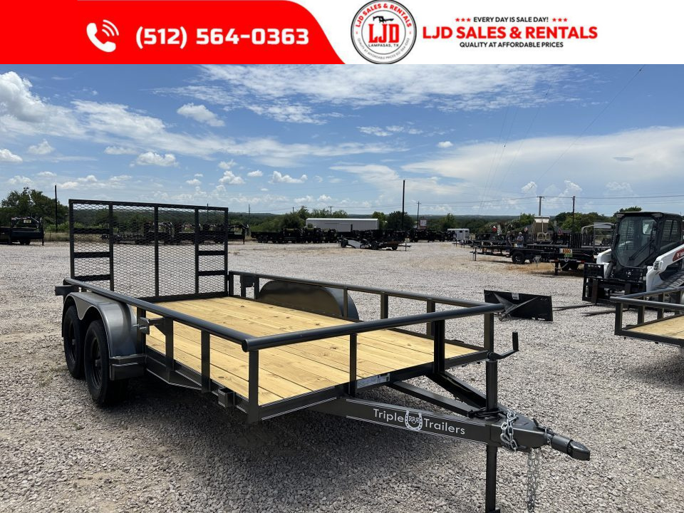 New 2027 Triple R - 83  x 16' - 4' Gate Utility Trailer - 7K GVWR