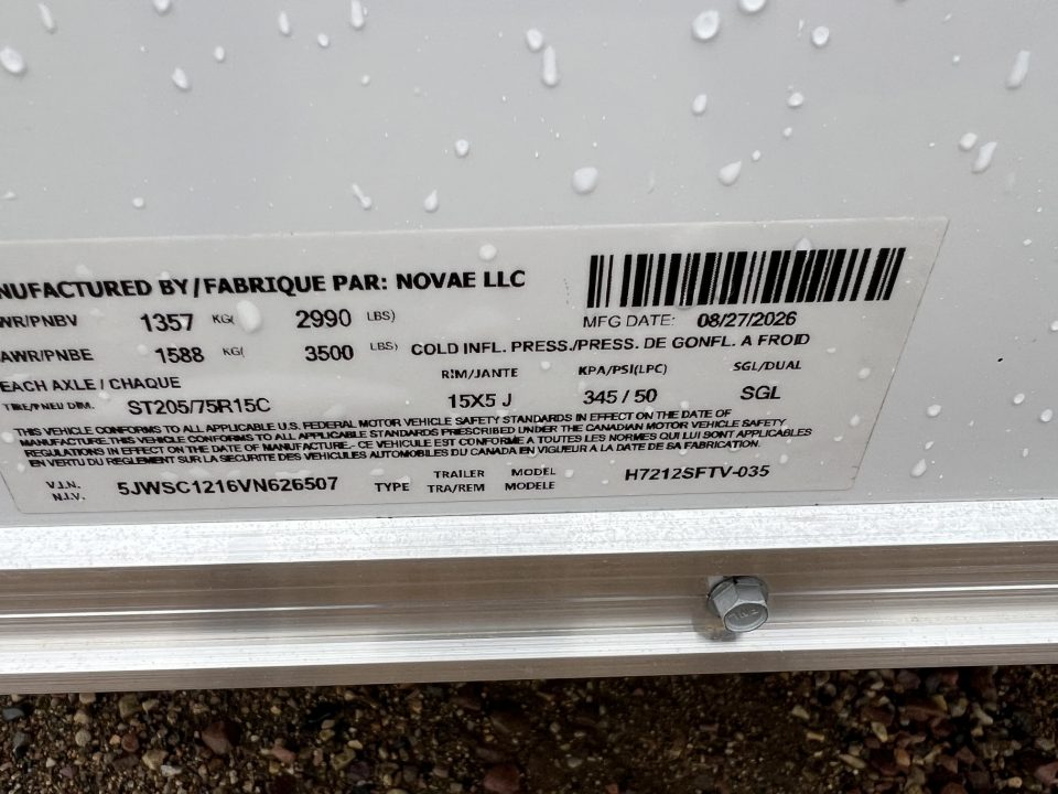 New 2027 H&H Trailers 6 x 12 Enclosed Cargo / Enclosed Trailer