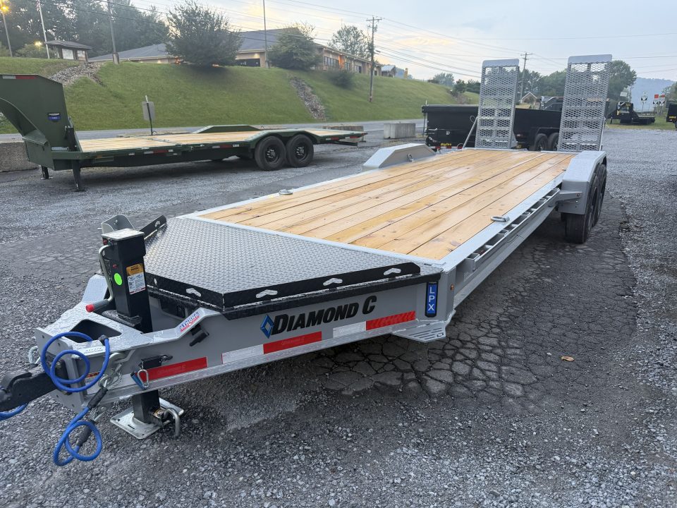 New 2027 Diamond C LPX210 EQUIPMENT TRAILER **ABS BRAKES**82”X22’ EXTRA WIDE STAND UP RAMPS 18 PLY TIRES