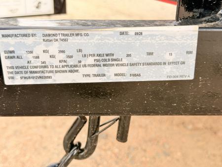 New 2027 Diamond T 5-10 Ramp Gate Utility 3K GVWR