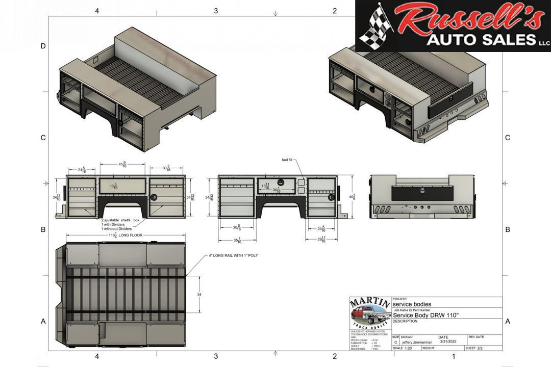 New 2027 Martin Truck Bodies Aluminum SSB Service Body DRW 60" CA Cab and Chassis Service Bodies