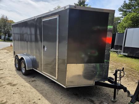 Used 2022 NationCraft Trailers 7x16 enclosed cargo trailer pre owned with ramp door Cargo / Enclosed Trailer