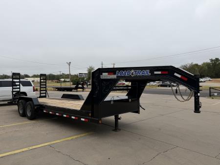 Used #253793 USED 2022 LOAD TRAIL GC 22 X 83 GOOSENECK EQUIPMENT HAULER W/ STAND UP RAMPS & 14 PLY TIRES