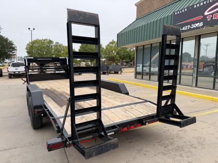 Used #253793 USED 2022 LOAD TRAIL GC 22 X 83 GOOSENECK EQUIPMENT HAULER W/ STAND UP RAMPS & 14 PLY TIRES