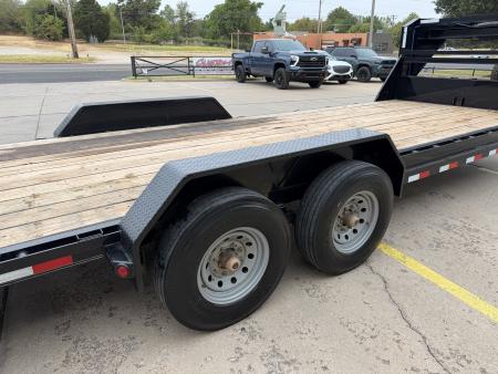 Used #253793 USED 2022 LOAD TRAIL GC 22 X 83 GOOSENECK EQUIPMENT HAULER W/ STAND UP RAMPS & 14 PLY TIRES