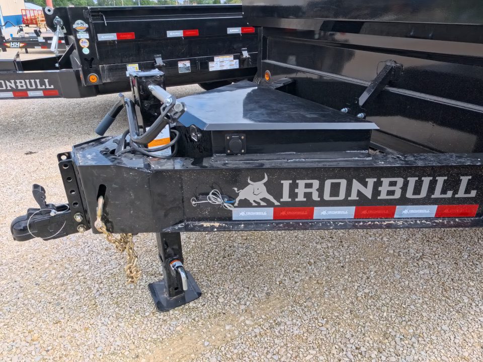 New 2027 Iron Bull 96 x 14 DDP Dump Trailer - Deckover with 2) 7K Straight Axles, Electric Brakes, TH-520 Scissor Hoist, Ramps and More!