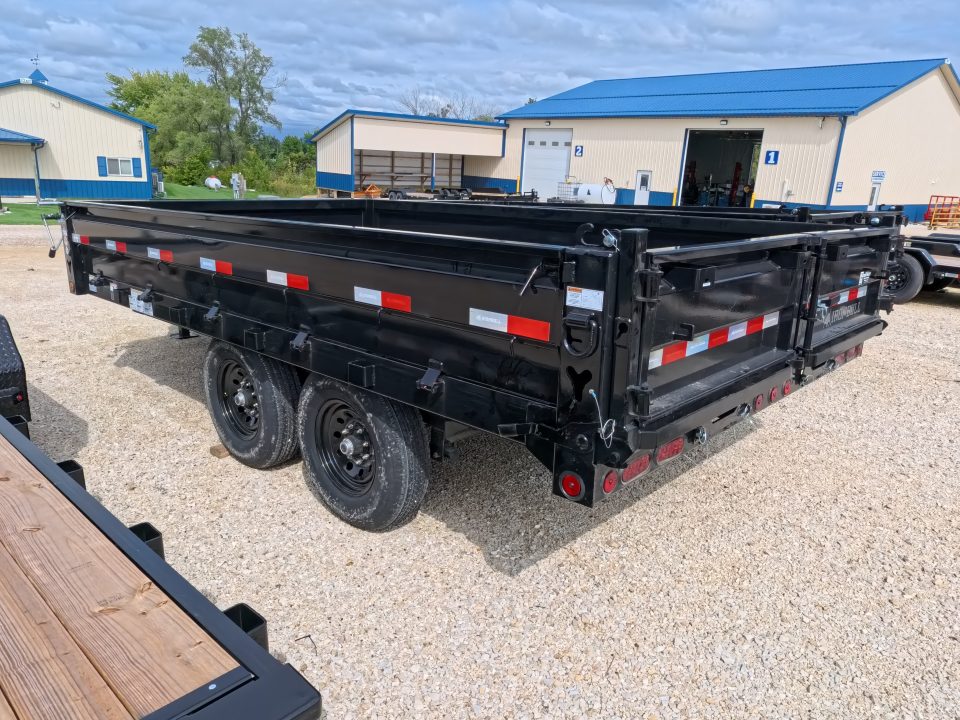 New 2027 Iron Bull 96 x 14 DDP Dump Trailer - Deckover with 2) 7K Straight Axles, Electric Brakes, TH-520 Scissor Hoist, Ramps and More!