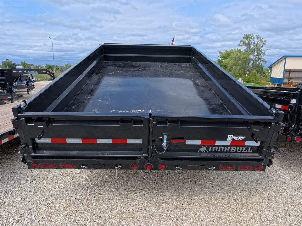 New 2027 Iron Bull 96 x 14 DDP Dump Trailer - Deckover with 2) 7K Straight Axles, Electric Brakes, TH-520 Scissor Hoist, Ramps and More!