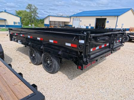 New 2027 Iron Bull 96 x 14 DDP Dump Trailer - Deckover with 2) 7K Straight Axles, Electric Brakes, TH-520 Scissor Hoist, Ramps and More!