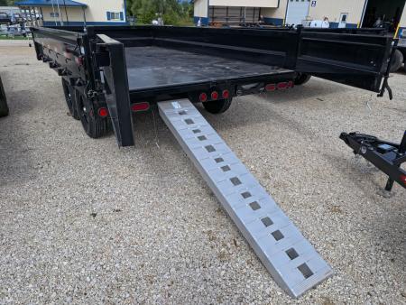 New 2027 Iron Bull 96 x 14 DDP Dump Trailer - Deckover with 2) 7K Straight Axles, Electric Brakes, TH-520 Scissor Hoist, Ramps and More!