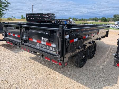 New 2027 Iron Bull 96 x 14 DDP Dump Trailer - Deckover with 2) 7K Straight Axles, Electric Brakes, TH-520 Scissor Hoist, Ramps and More!