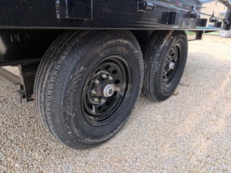 New 2027 Iron Bull 96 x 14 DDP Dump Trailer - Deckover with 2) 7K Straight Axles, Electric Brakes, TH-520 Scissor Hoist, Ramps and More!