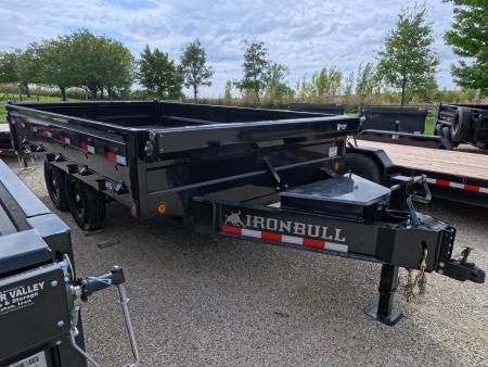 New 2027 Iron Bull 96 x 14 DDP Dump Trailer - Deckover with 2) 7K Straight Axles, Electric Brakes, TH-520 Scissor Hoist, Ramps and More!