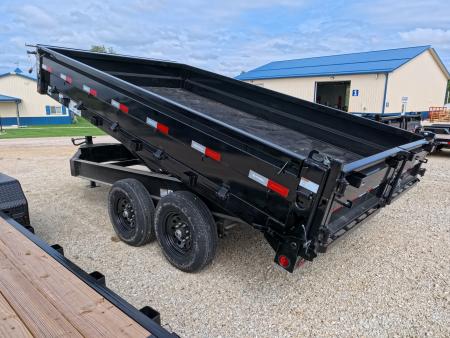 New 2027 Iron Bull 96 x 14 DDP Dump Trailer - Deckover with 2) 7K Straight Axles, Electric Brakes, TH-520 Scissor Hoist, Ramps and More!