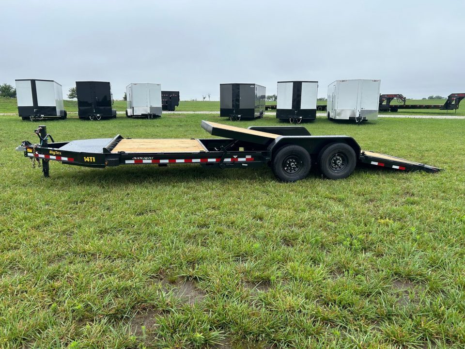 New 2027 Big Tex 83x22 Tandem 15.4K I-Beam Gravity Tilt w/ 6' Stationary, Toolbox, & Fork Holders