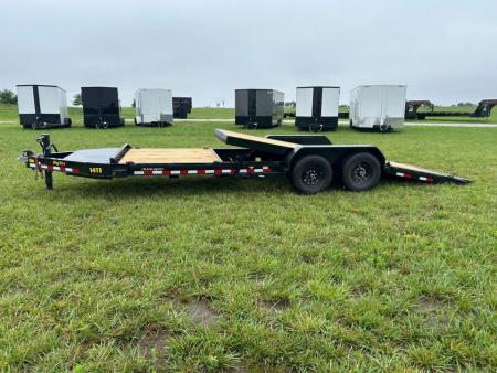 New 2027 Big Tex 83x22 Tandem 15.4K I-Beam Gravity Tilt w/ 6' Stationary, Toolbox, & Fork Holders