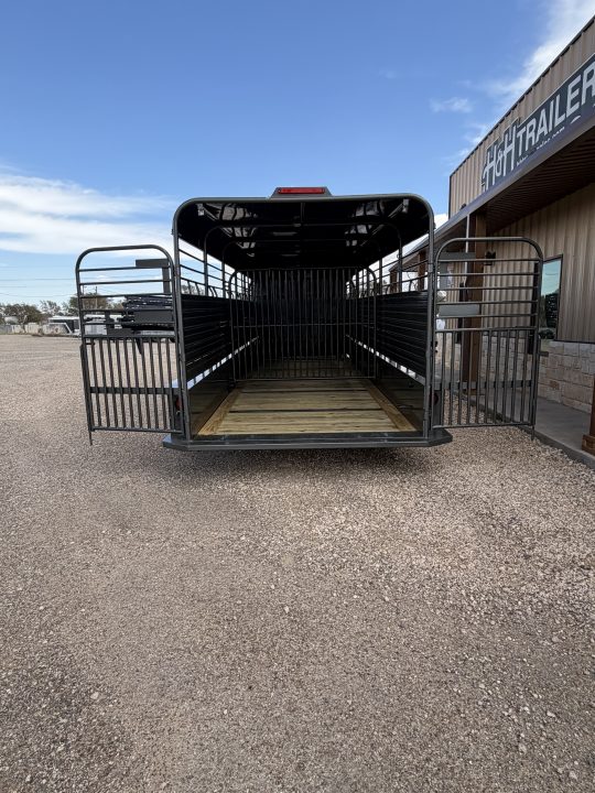 New 2027 Gooseneck Trailer MFG STEEL STOCK 24' WITH METAL TOP Stock / Stock Combo Trailer