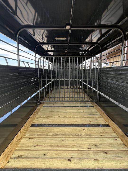 New 2027 Gooseneck Trailer MFG STEEL STOCK 24' WITH METAL TOP Stock / Stock Combo Trailer