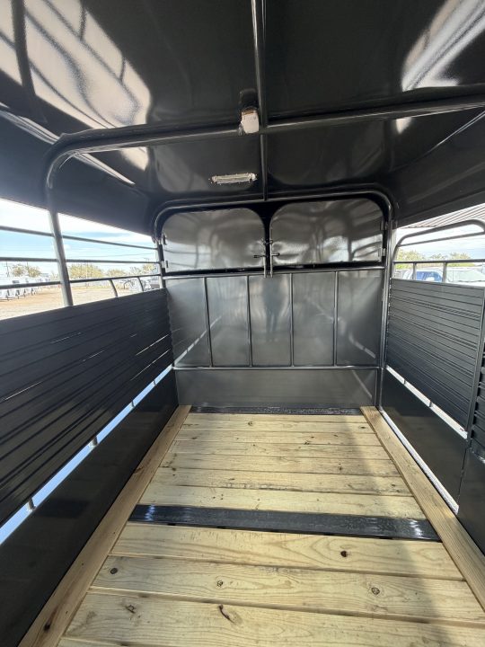 New 2027 Gooseneck Trailer MFG STEEL STOCK 24' WITH METAL TOP Stock / Stock Combo Trailer