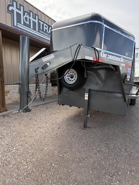 New 2027 Gooseneck Trailer MFG STEEL STOCK 24' WITH METAL TOP Stock / Stock Combo Trailer