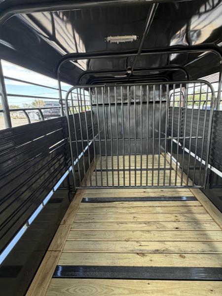 New 2027 Gooseneck Trailer MFG STEEL STOCK 24' WITH METAL TOP Stock / Stock Combo Trailer
