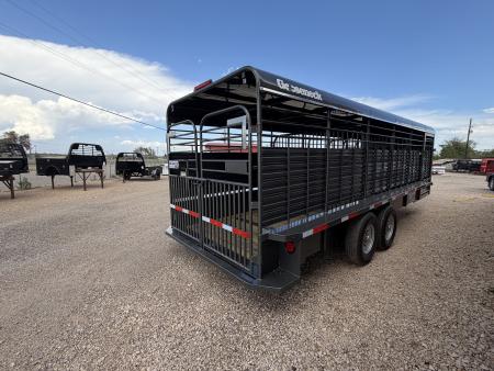 New 2027 Gooseneck Trailer MFG STEEL STOCK 24' WITH METAL TOP Stock / Stock Combo Trailer