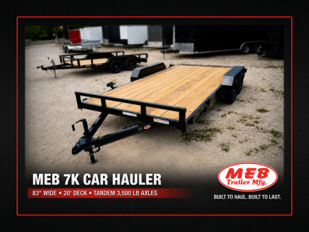 New 2027 MEB 7x20 Open Wood Deck Auto Hauler Car / Racing Trailer