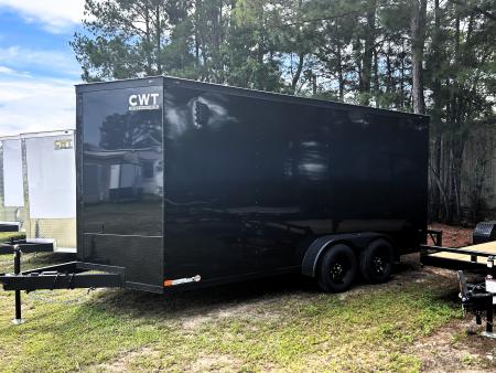 New 2027 Covered Wagon 7x16 Cargo / Enclosed Trailer, 84" Int Ht, .080 Polycore, 4-D-Rings !!