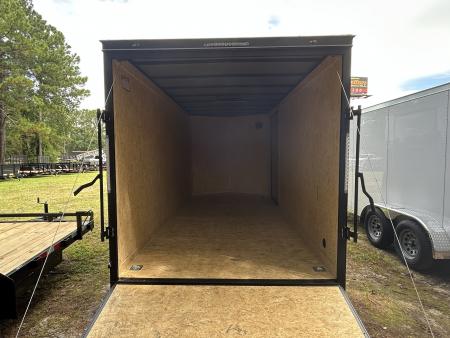 New 2027 Covered Wagon 7x16 Cargo / Enclosed Trailer, 84" Int Ht, .080 Polycore, 4-D-Rings !!