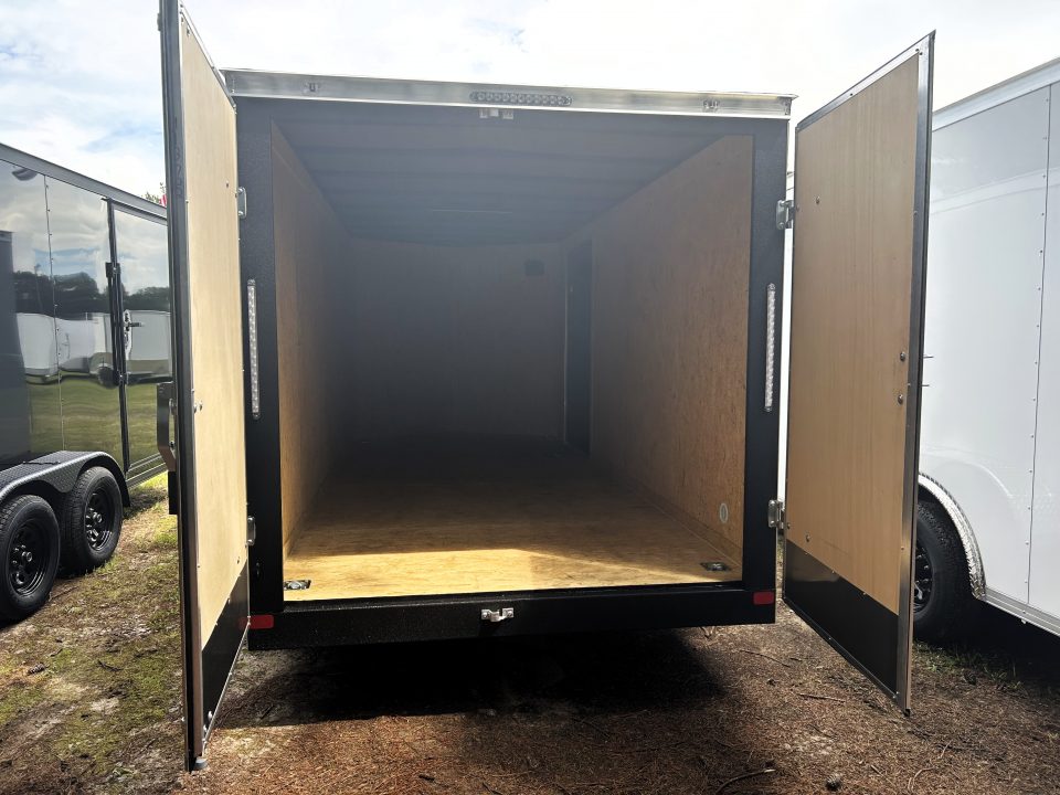 New 2027 2027 Covered Wagon 7x16 Cargo / Enclosed Trailer, 78" Int Ht, .080 Polycore, 4-D-Rings , Rear Double Doors !!!