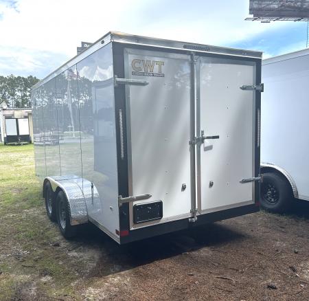 New 2027 2027 Covered Wagon 7x16 Cargo / Enclosed Trailer, 78" Int Ht, .080 Polycore, 4-D-Rings , Rear Double Doors !!!