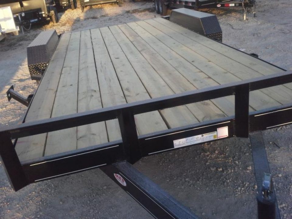 New 2027 MEB 7x18 Open Wood Deck Auto Hauler Car / Racing Trailer