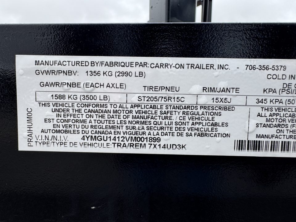 New 2027 Commander Trailers 7x14UD3K Utility Trailer