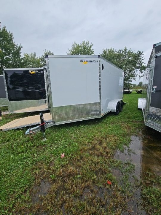 New 7X19 Stealth Trailer 2 place Snowmobile Trailer Aluminum Frame